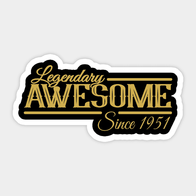 Awesome since 1951 birthday gift ideas men women retro Sticker by HBfunshirts